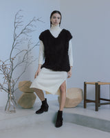 FUR VEST SET TOPS