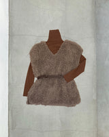 FUR VEST SET TOPS