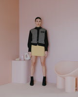 PLAID BICOLOR CARDIGAN