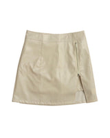 ZIP LEATHER SKIRT