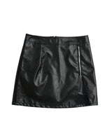 ZIP LEATHER SKIRT