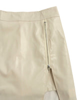 ZIP LEATHER SKIRT