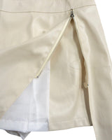 ZIP LEATHER SKIRT